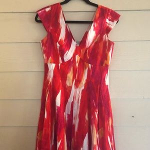 Red Orange White Calvin Klein Dress Size 6